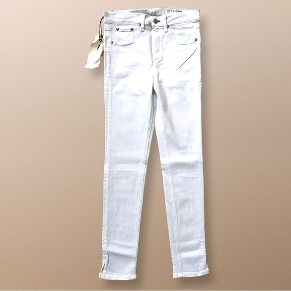 NWT $135 Rag & Bone 10 Inch Capri Jeans with Slit in White 28 - Picture 4 of 14